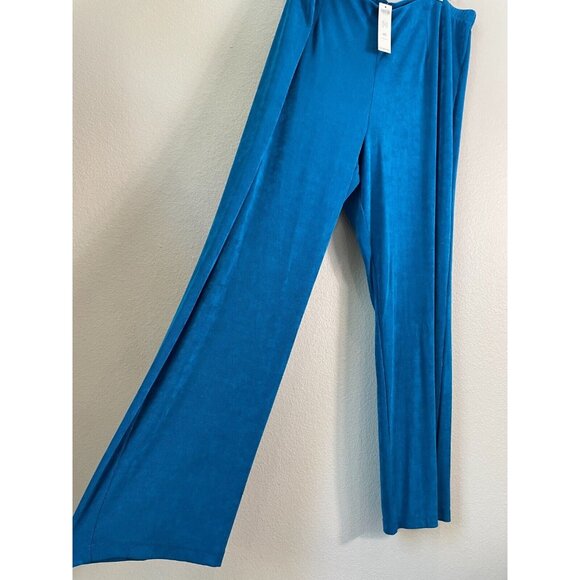 NEW $69 Chicos 4 Travelers Plus 20/22 No Tummy Pants Slinky Knit Aurora Teal - Picture 2 of 8